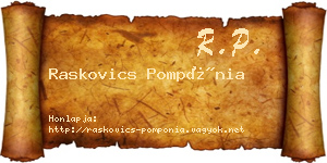 Raskovics Pompónia névjegykártya