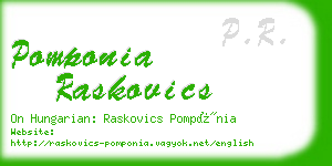 pomponia raskovics business card